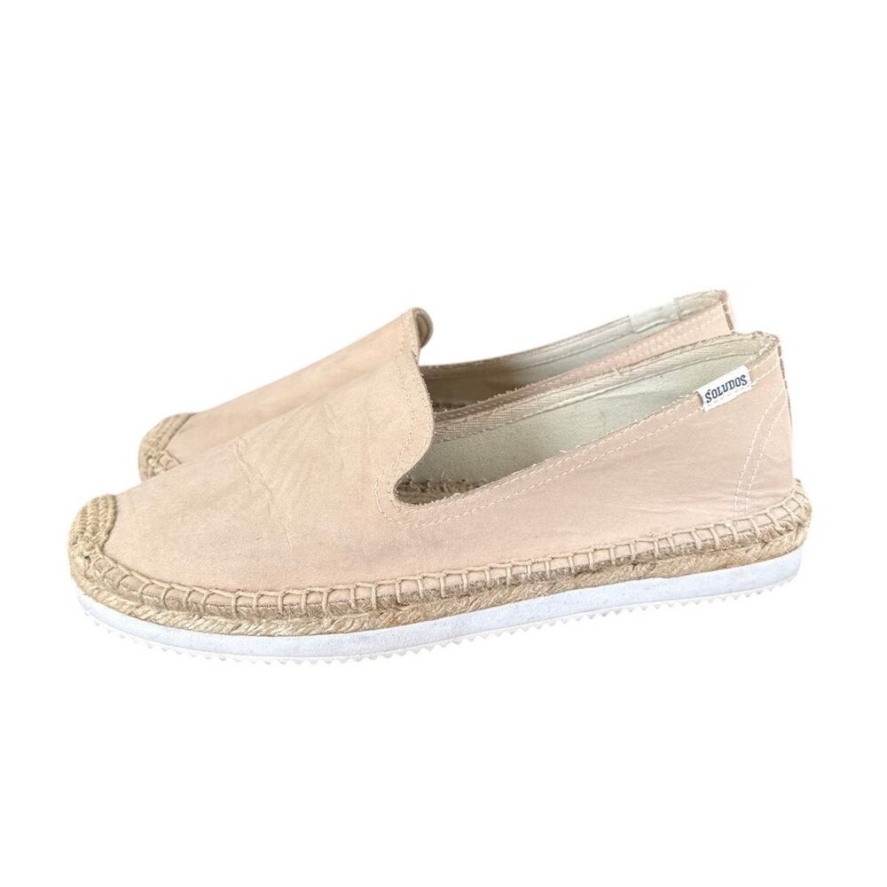 Soludos Leather Platform Espadrille in Beige Size 8.5